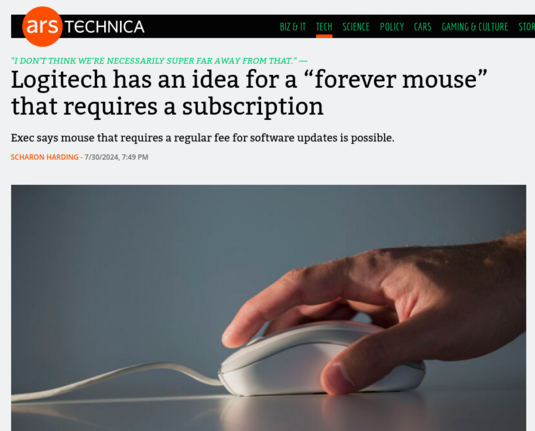 Screenshot of an Ars Technica article with the headline 