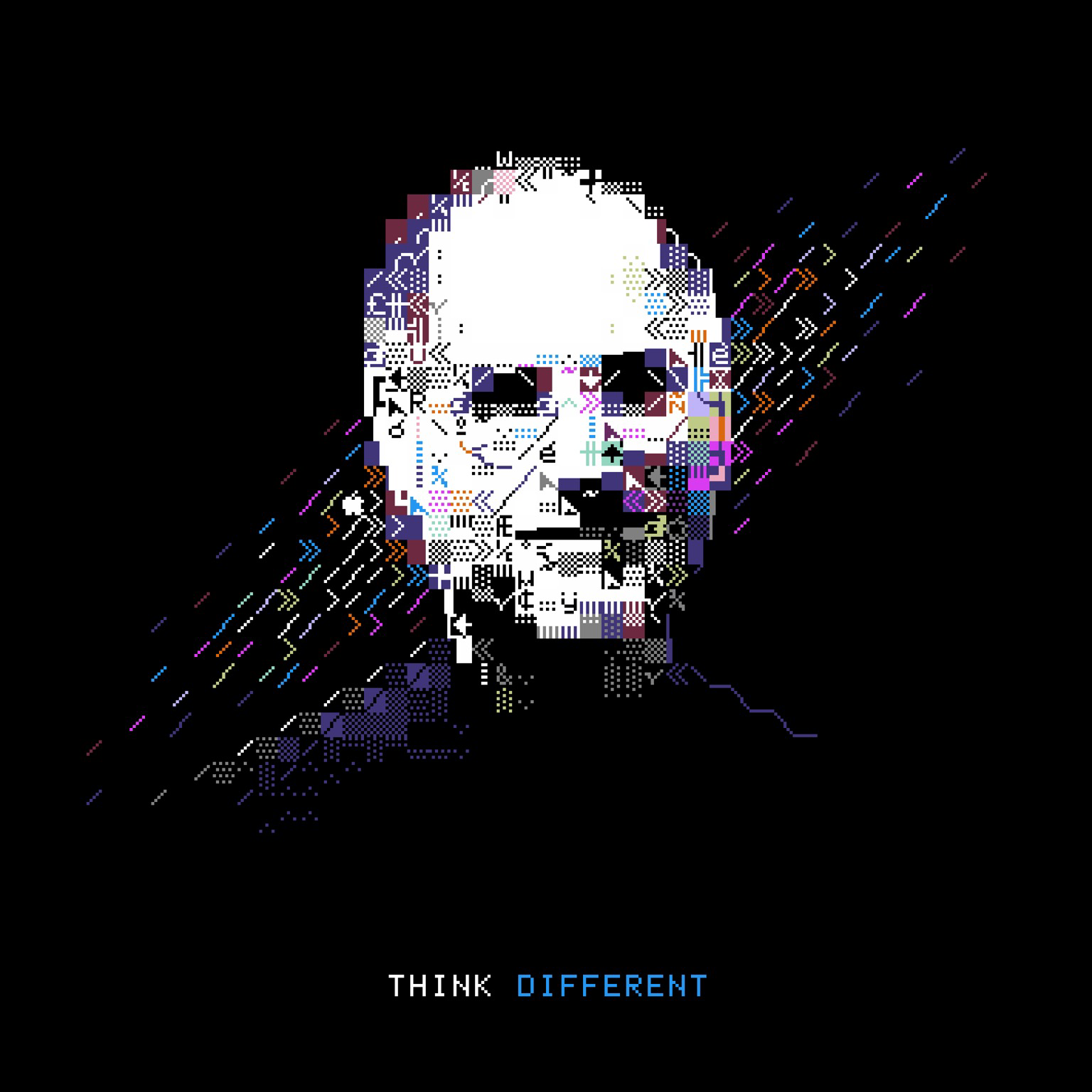 Portrait of Steve Jobs in ASCII