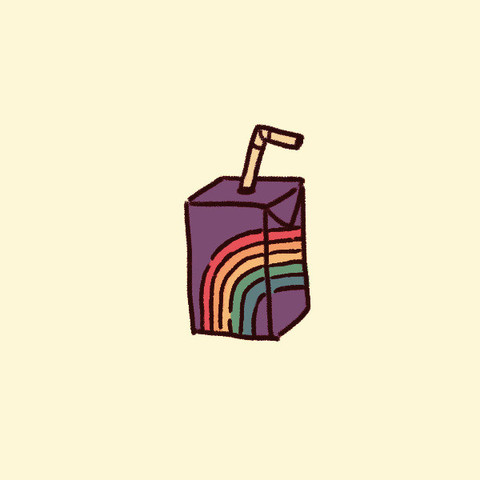 juice box with a rainbow