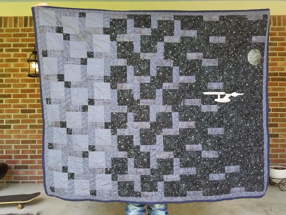 Purple Star Trek quilt