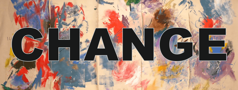 CHANGE on a multicolor abstract painting background