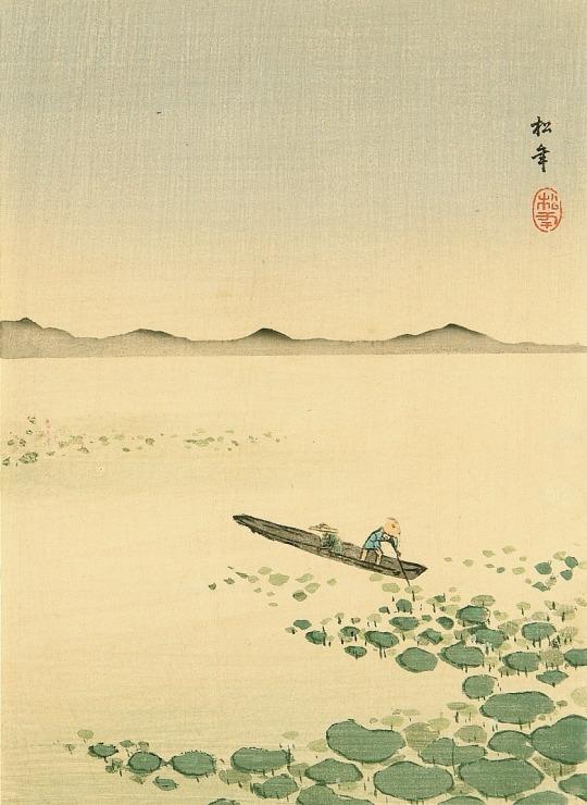#Lotus lake, by Suzuki Shonen (ca. 1890).