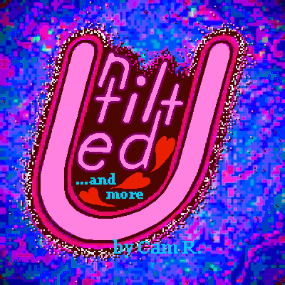 Profile picture: Untilted logo but it's pink and blue and contains hearts and says Untilted... and more by Cam R.