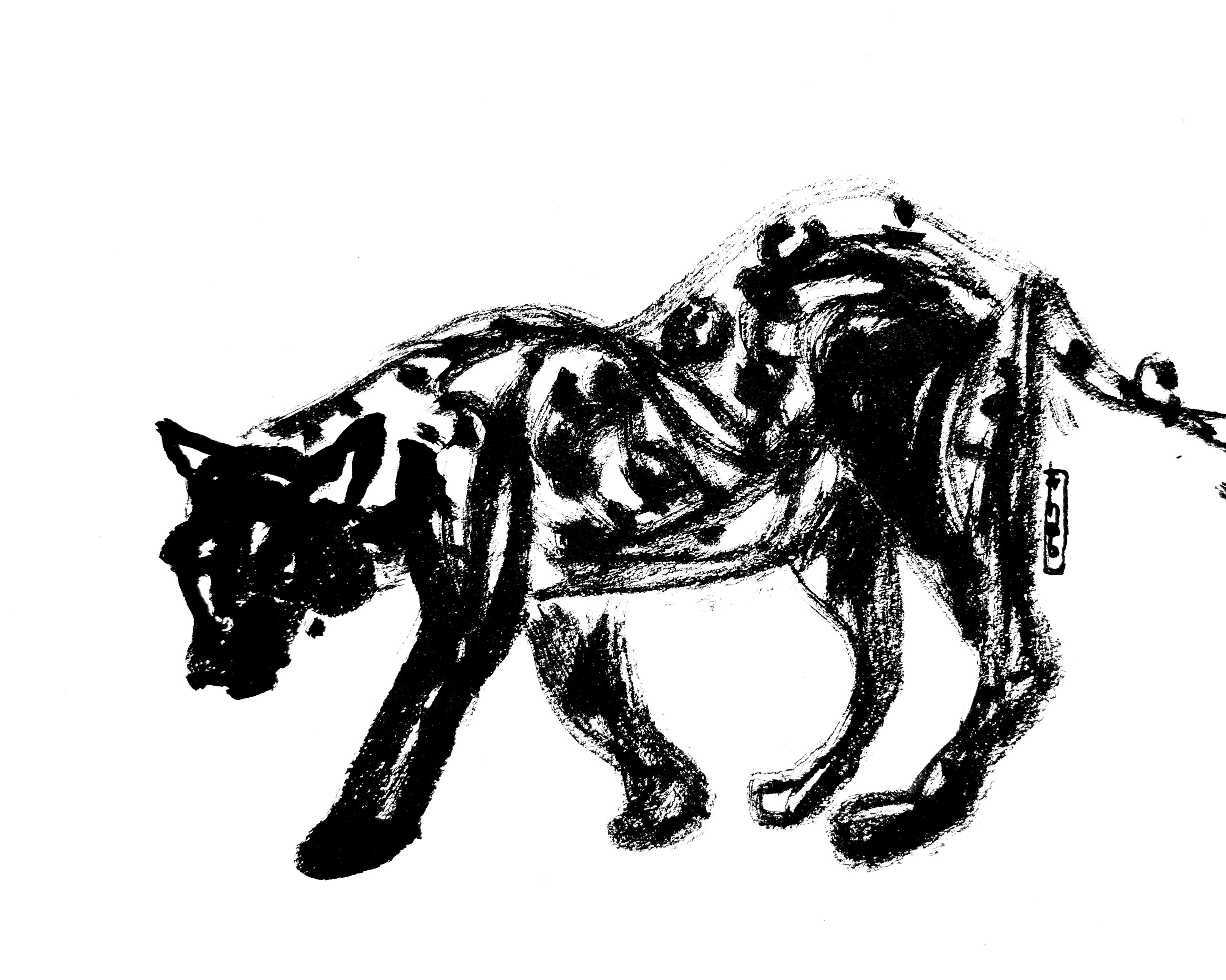 Ink sketch of a jaguar.