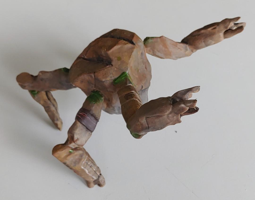 3D printed model of Rocky from Project Hail Mary (movie version). Painted with natural looking acrylics (warm browns, greyish base), details added.