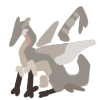 100x100 doodle of a creature sitting. it has a long snout, small ears, skinny legs, a long tail that hangs above its body, and fin-like wings. it is various shades of brown with dark legs and light wings.