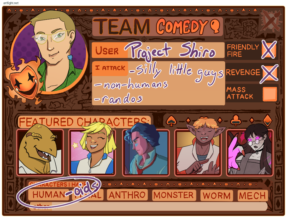 ArtFight 2026 ID for Team Comedy
