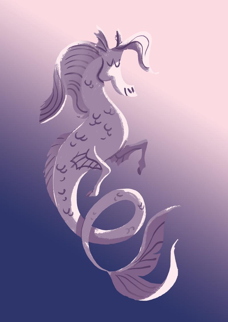 digital rough painting of a kelpie