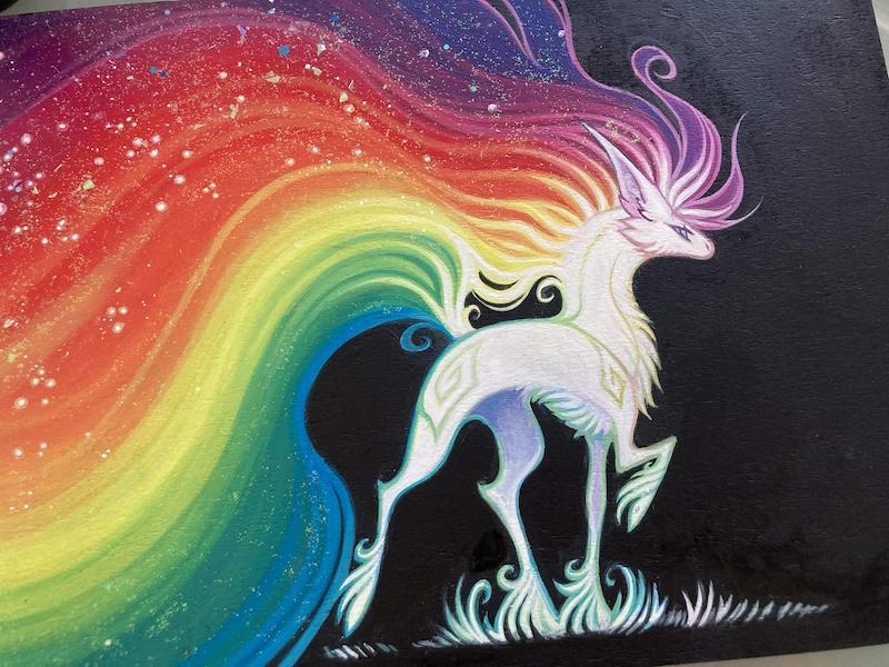 rainbow pony post glitter, post correction