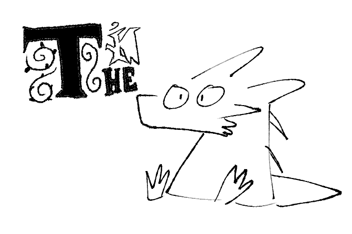 Kobold doodle with a fancy "The"