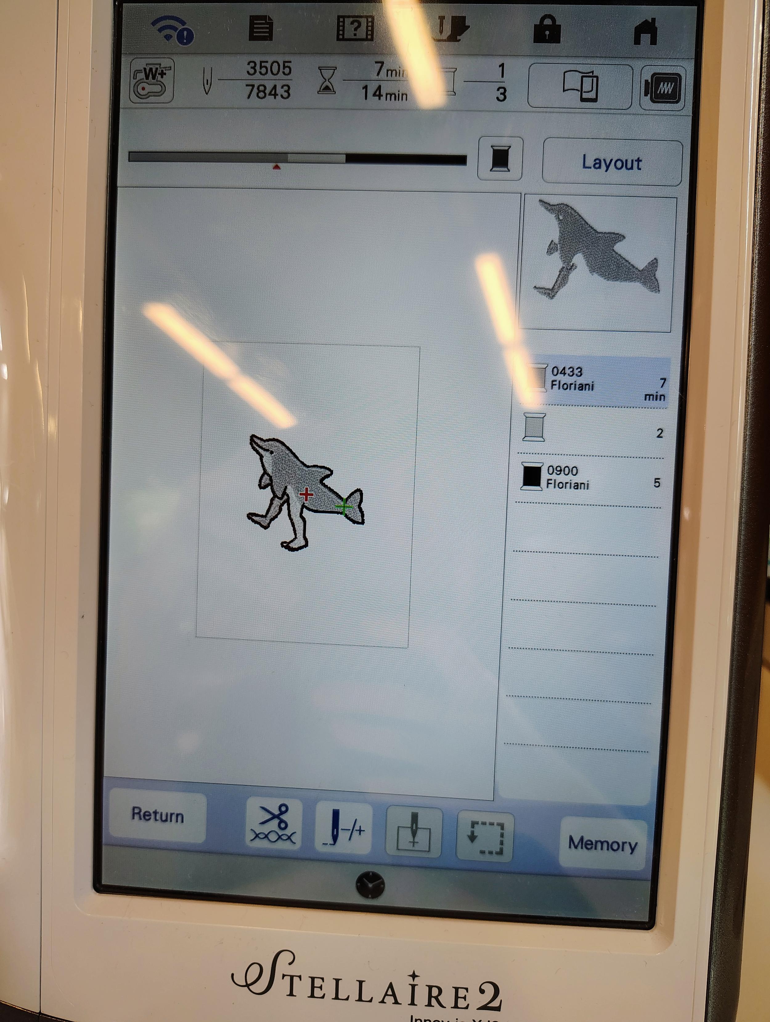 A close up of the vertical touch screen.