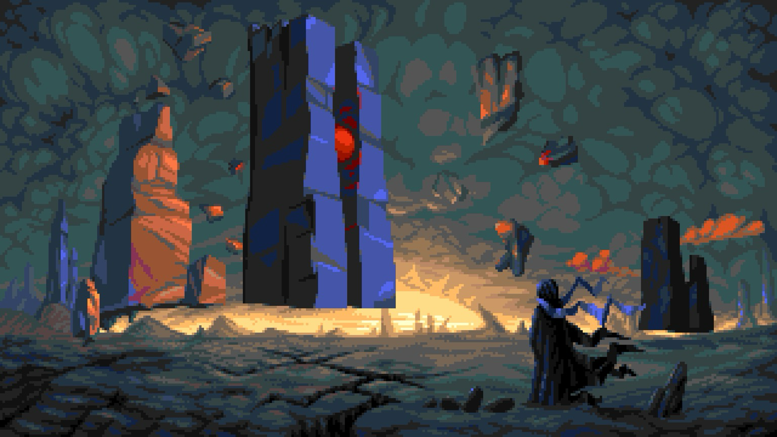 Pixel art picture fantasy landscape