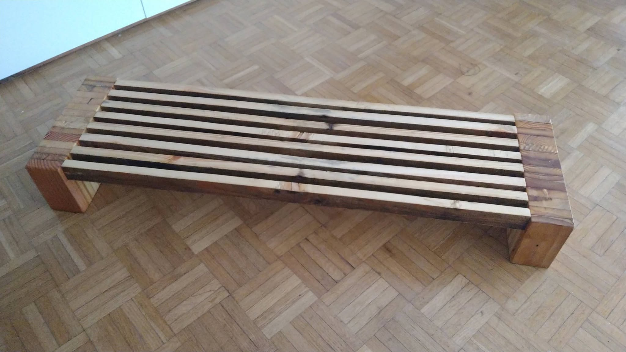 Photo of the wooden duckboard I've put togerther from street reclaimed wood