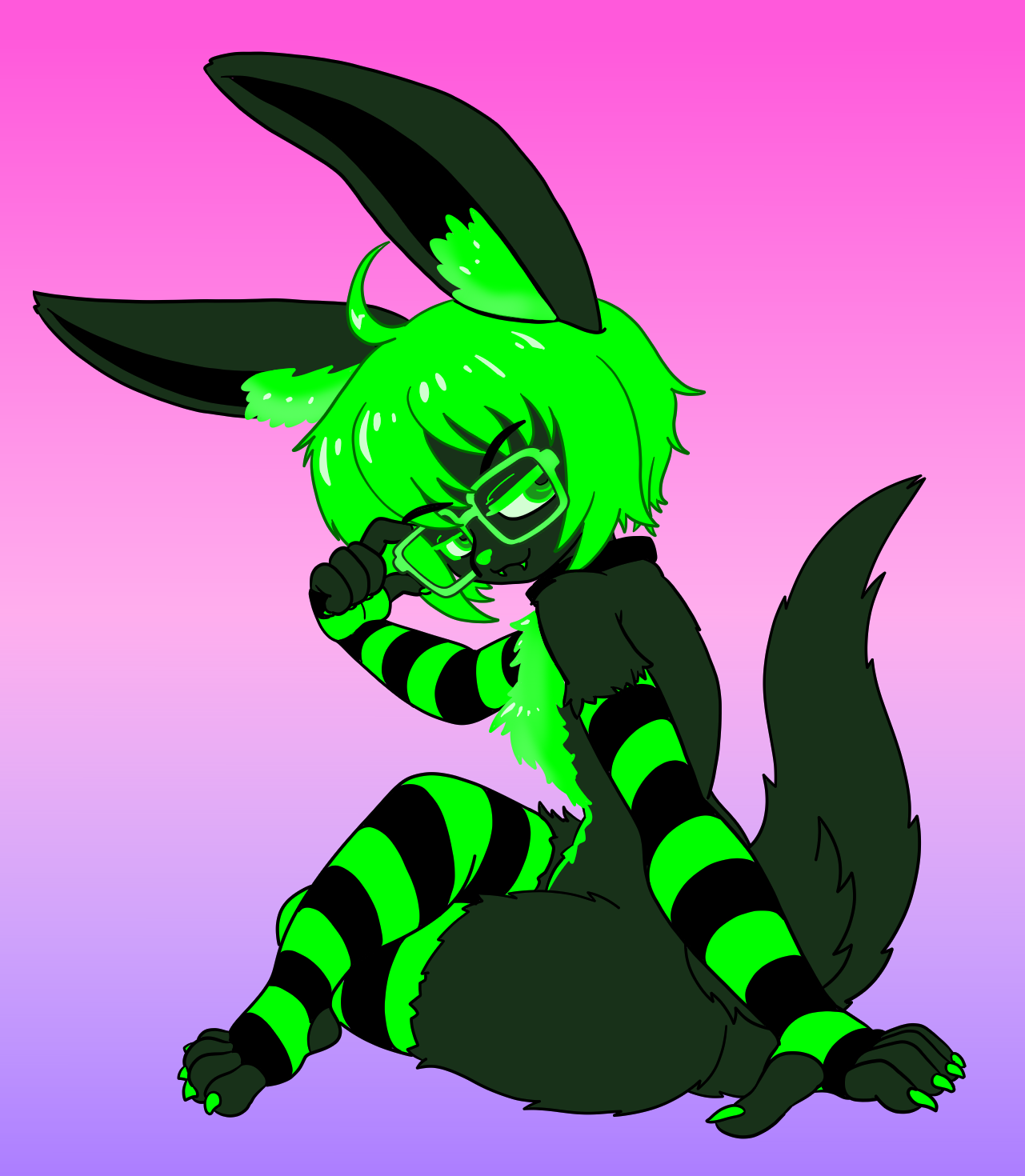 Green and black fursona of EpicEaston