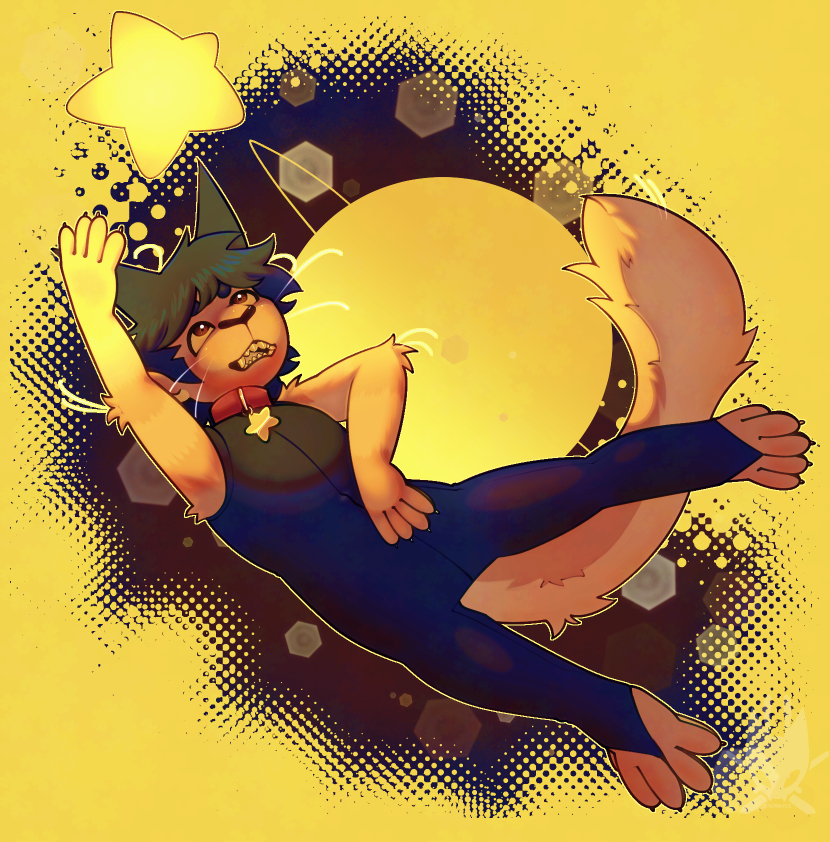 charf jr (beefyguts' oc) reaching for a glowing star