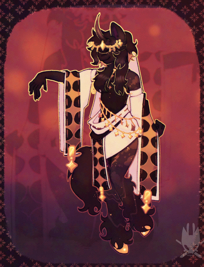solieli (carabby's oc) reaching her hand out to the left