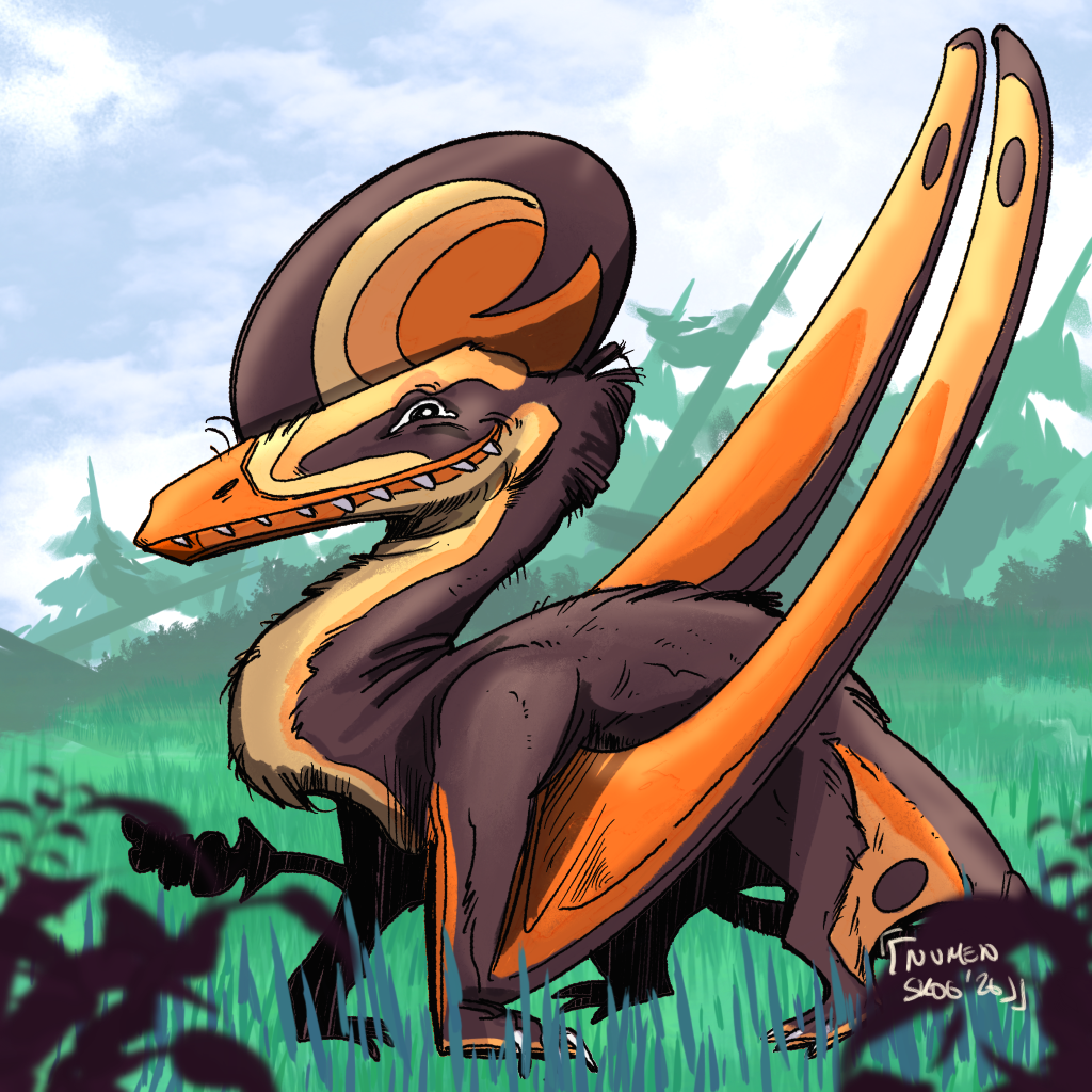 A colourful pterodactyl
