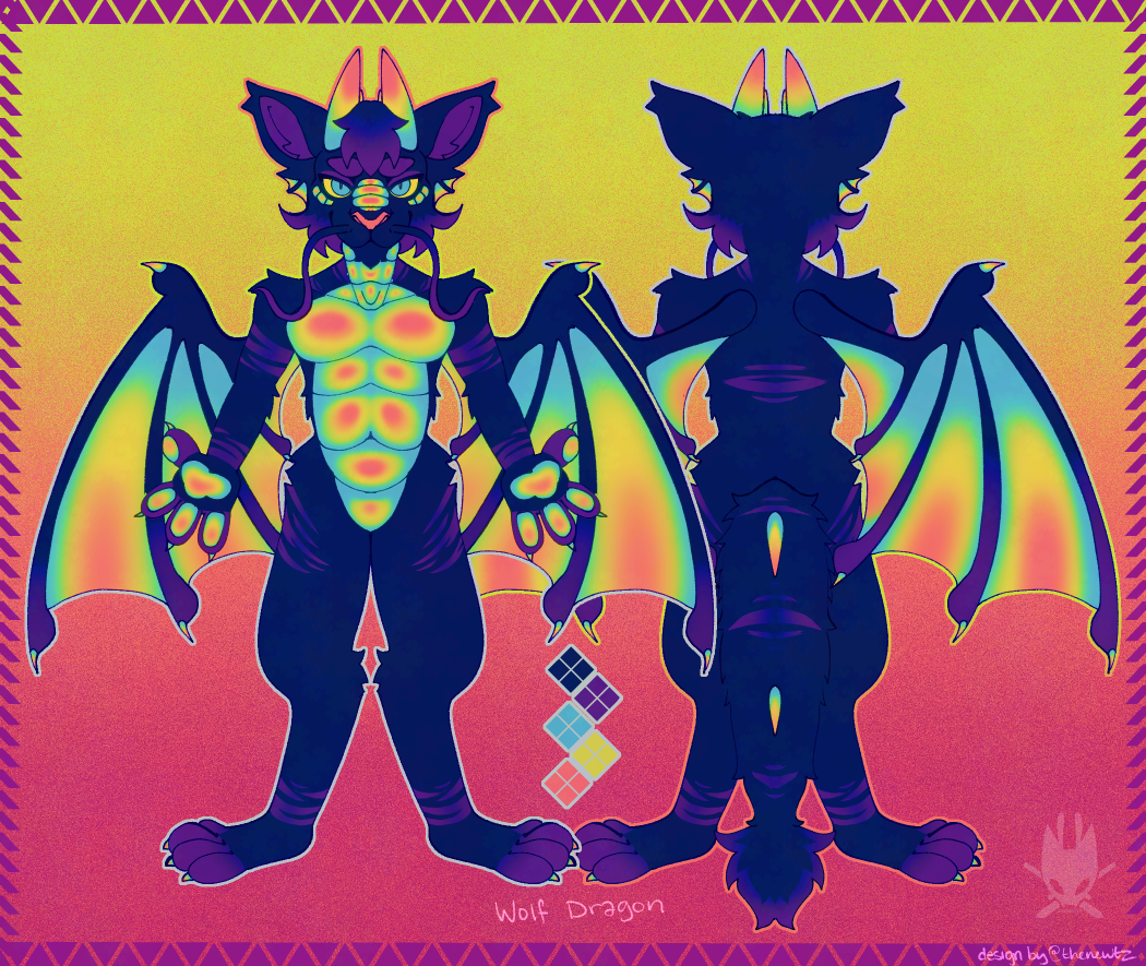 heatmap colorpallette inspired wolf dragon design for ohanadraws
