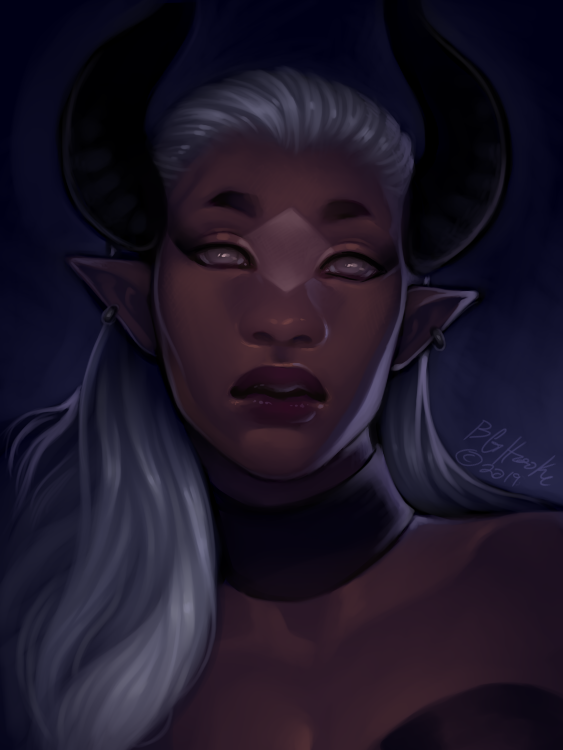 Speedpaint of a humanoid fantasy character with a wistful expression.