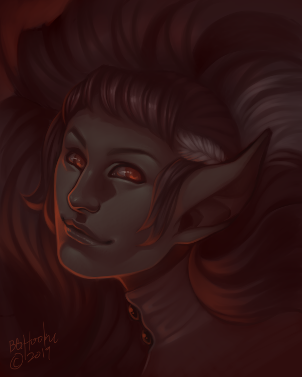Speedpaint of a humanoid fantasy character with a mischevious expression.
