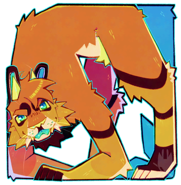 suma (devilstumph/trash0king's oc) stylized to fit a square shape