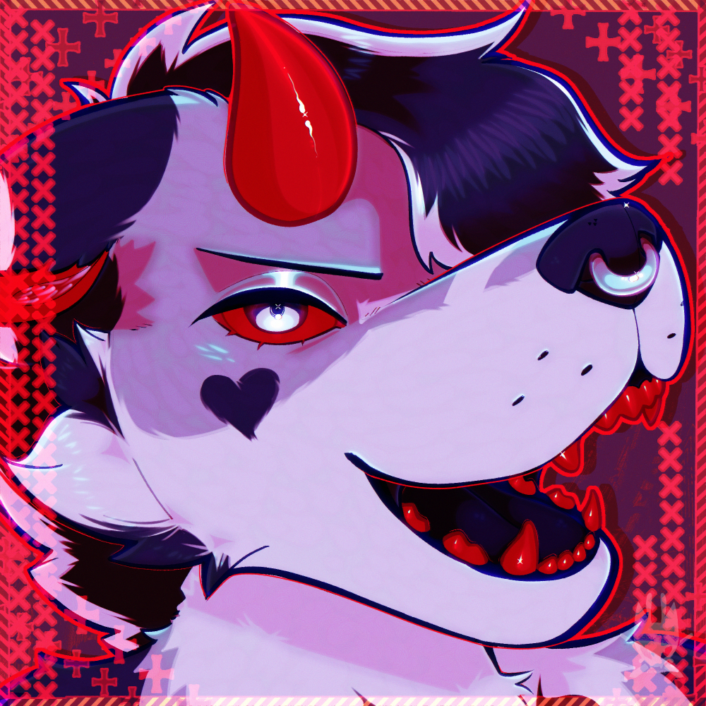 ghost (tricksterrghost's oc) with her mouth open