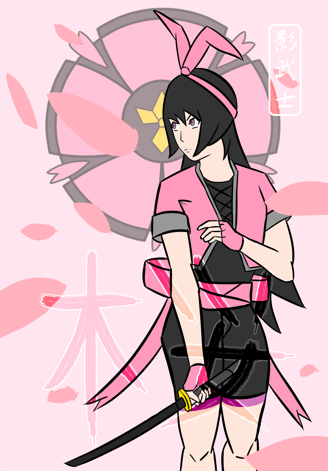 Sakura holding her kodachi low