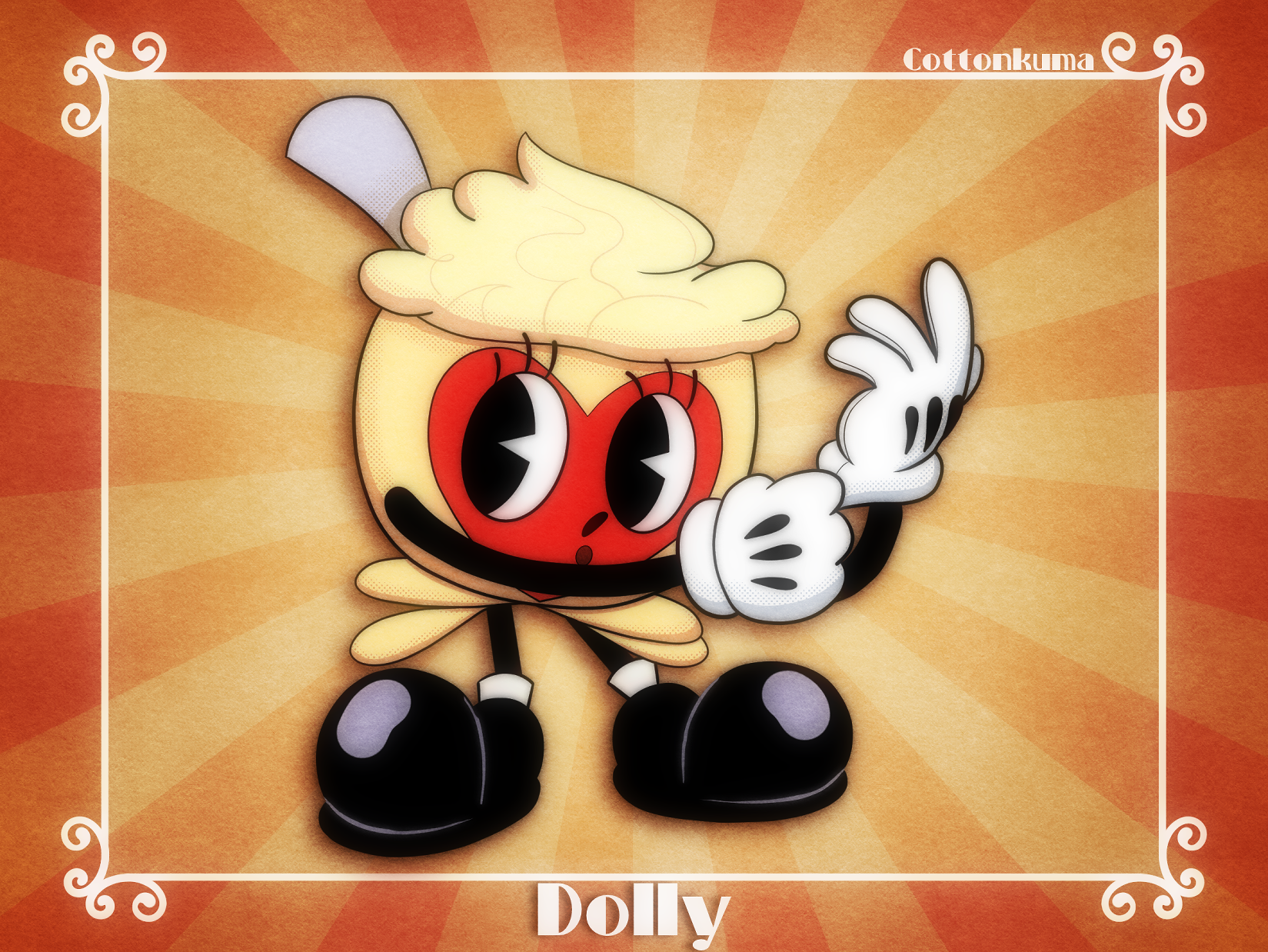 Dolly for Roo_boi
A rubberhose cup character
She's tugging the cuffs on her gloves