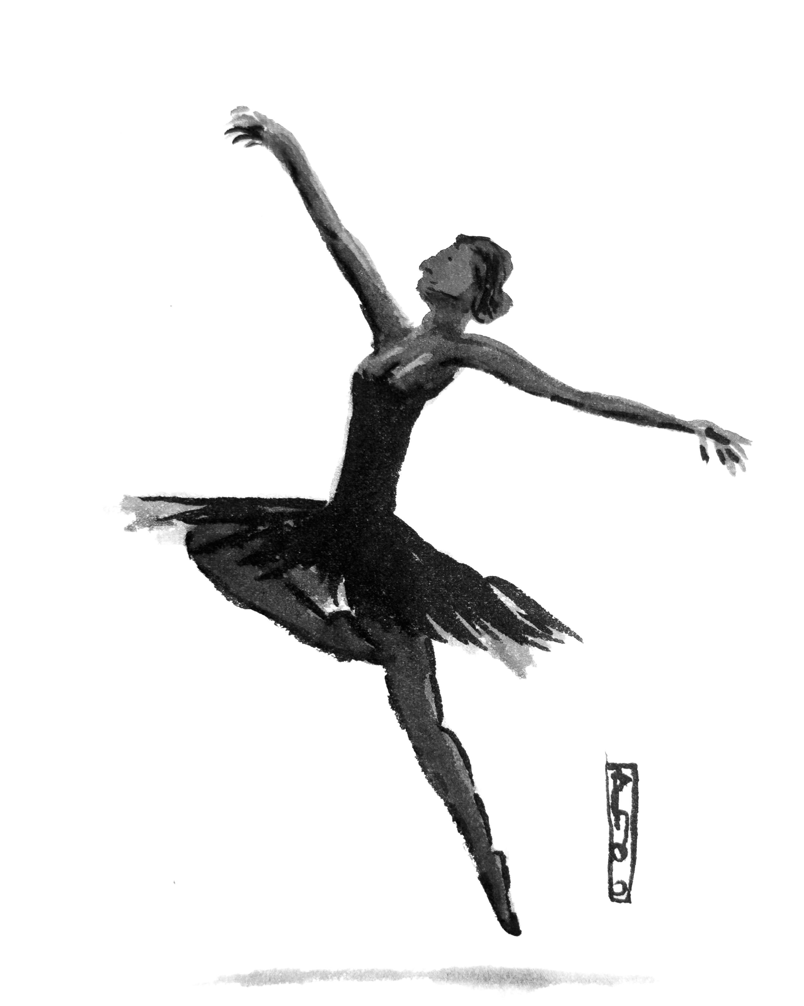 Ink sketch of a dancer.
