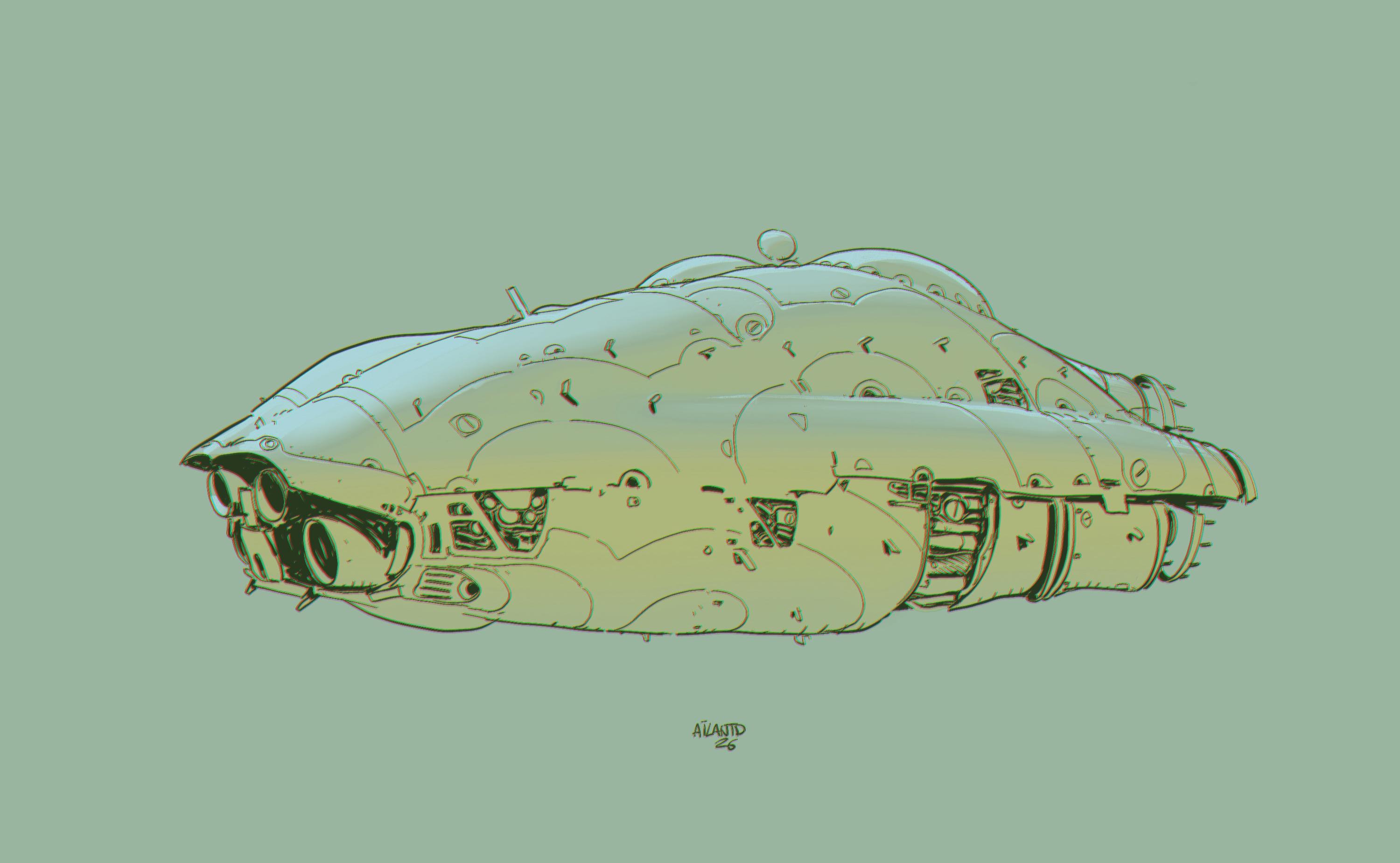 Weird spaceship drawing.