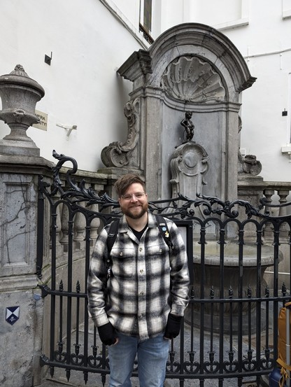 Me, standing in front of Manneken Pis