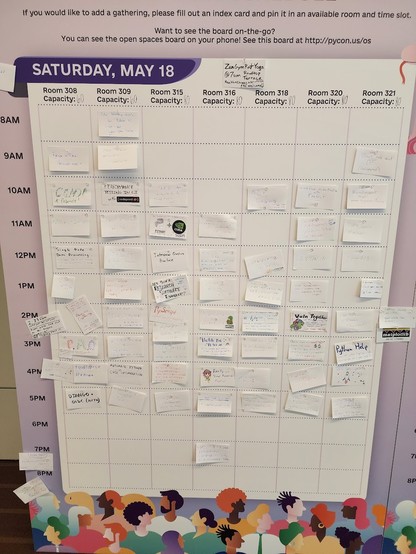 Saturday open spaces board as of 2:40pm