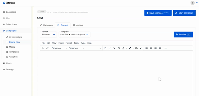 Video demo of me trying out Listmonk's new visual editor, using the EmailBuilder.js reservation reminder example template:

https://usewaypoint.github.io/email-builder-js/#sample/reservation-reminder