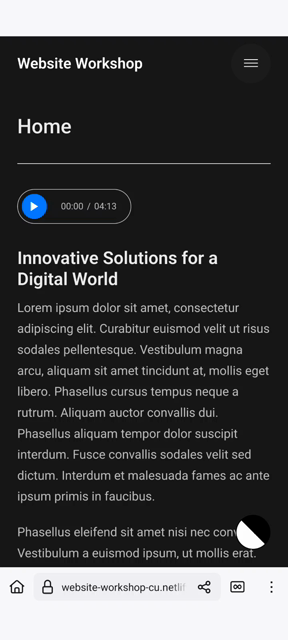 Demo of the dark/light mode toggle on a sample website