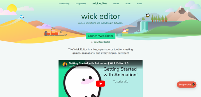 Wick Editor homepage
