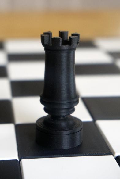 3d printed black rook