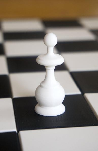3d printed white pawn