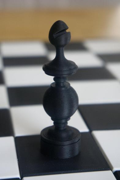 3d printed black bishop