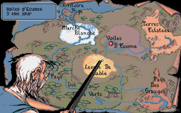 Screenshot of The Quest for the Time Bird / La Quête de l'Oiseau du Temps (1989, Infogrames)