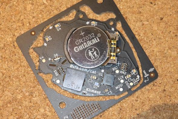 Bestückte Leiterplatte mit SMD Bauteilen, Rückseite