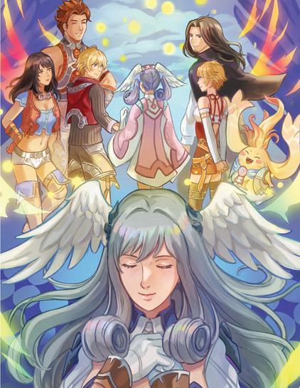 ! Xenoblade Chronicles and Xenoblade Chronicles 3 spoilers ahead !

An artwork of Melia from Xenoblade Chronicles 3 with her hands on her chest. In the background is her younger self with her back turned. Shulk is offering his hand, while Sharla, Reyn, Dunban, Fiora, and Riki are nearby.