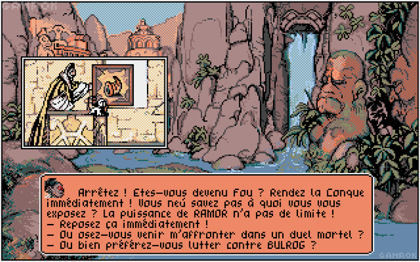 Screenshot of The Quest for the Time Bird / La Quête de l'Oiseau du Temps (1989, Infogrames)