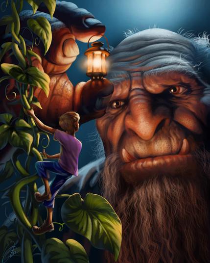 Jack and the Beanstalk. Jack thought he could get by the giant by climbing the beanstalk in the cover of night. But, the giant awoke and caught him in the act.