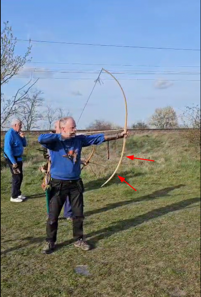 Screenshot aus einem Video, um am Bogen noch Punkte zu sehen, die zu steif sind und nachgearbeitet werden sollten