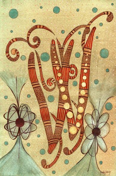 Alphabet : lettre "W" 
nicole-pessin.com/

#alphabet #poesie #art #illustration #artiste #peinture #onirique #aquarelle #peintre