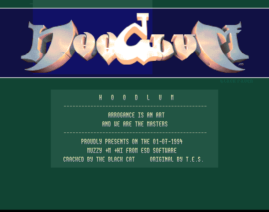 Screenshot of "Muzzy" - Crack and Trainer (+4): Hoodlum (HLM) - Published by Enigma Variations on Commodore Amiga (1992)