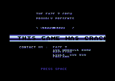 Screenshot of "Dizzy Dice" - Crack: Faze 7 Crew - Published by Players Software on Commodore 64 (1987)