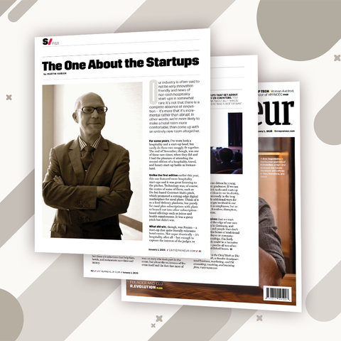 Three pages from the January 2025 issue of Entrepreneur Middle East magazine, including the cover story 'Building for the Future' and an article titled 'The One About the Startups'.