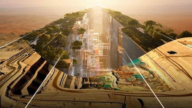 The vast construction project includes plans for a skyscraper city of narrow buildings up to 500 metres high, encased in a mirrored glass facade