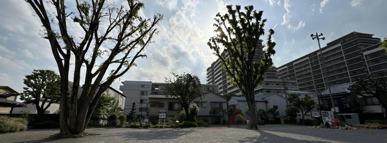 Panoramic photo taken at Ohara Park in the Itabashi Ward of Tokyo, Japan